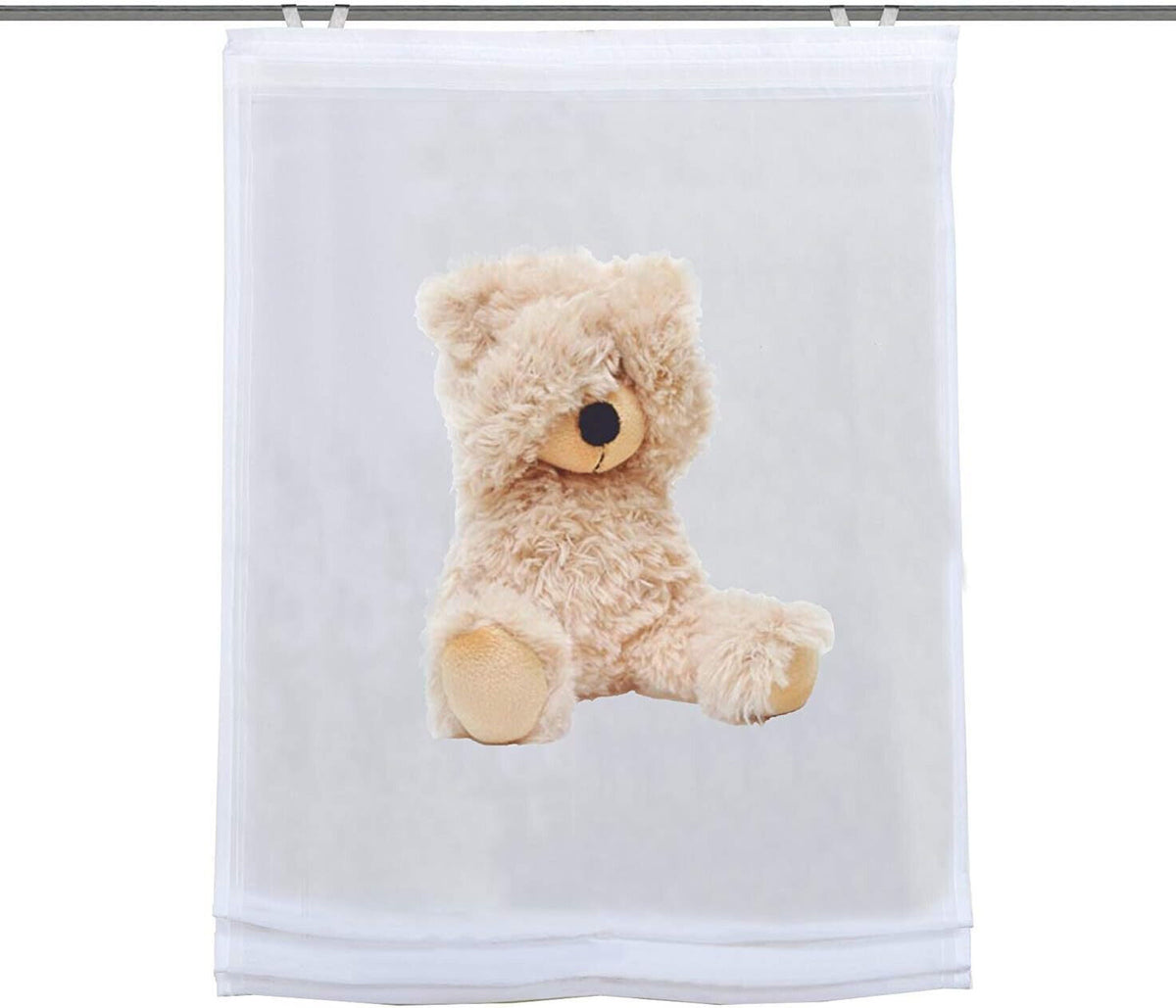 Digitaldruck bedrucktes Raffrollo Canton creme Teddy BxH 60x140cm