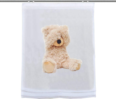 Digitaldruck bedrucktes Raffrollo Canton creme Teddy BxH 60x140cm