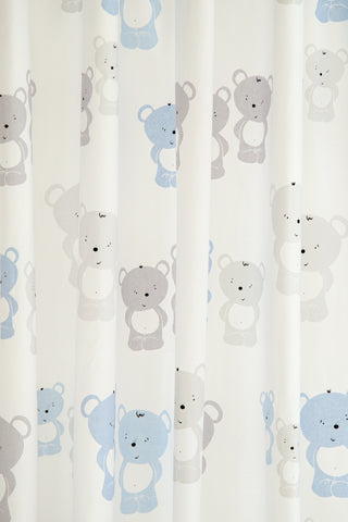 Fertigschal Little Bears blau mit verdeckter Schlaufe BxH 140x245cm